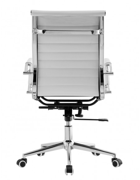 Sillón de oficina OLIVER, giratorio, regulación de altura, basculante profundo, similpiel blanca