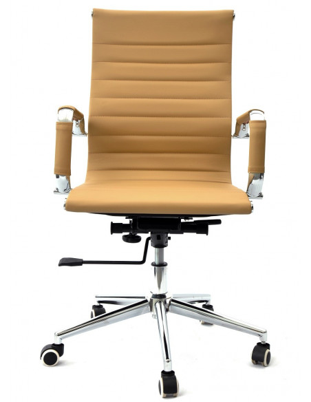 Sillón de oficina OLIVER, giratorio, regulación de altura, basculante profundo, similpiel marrón claro