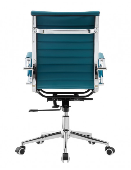 Sillón de oficina OLIVER, giratorio, regulación de altura, basculante profundo, similpiel turquesa