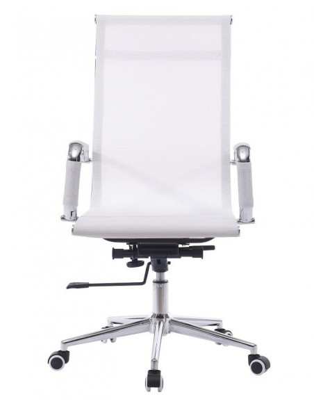 Sillón de oficina IGOR, alto, regulación de altura, basculante profundo, malla blanca