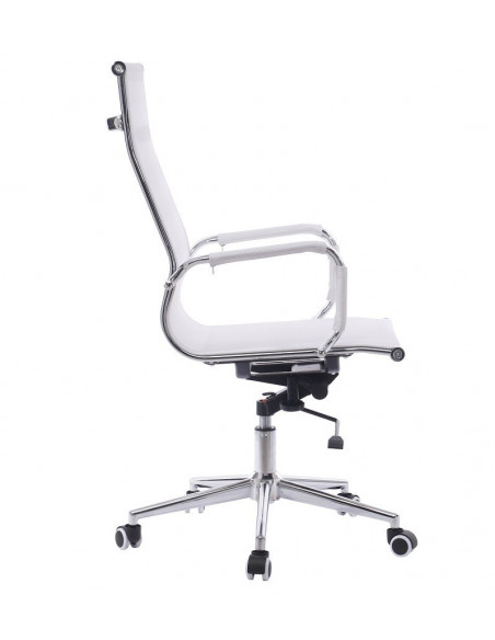 Sillón de oficina IGOR, alto, regulación de altura, basculante profundo, malla blanca