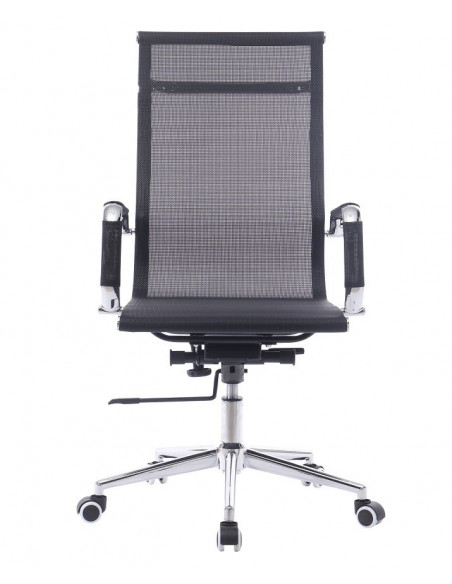Sillón de oficina IGOR, alto, regulación de altura, basculante profundo, malla negra