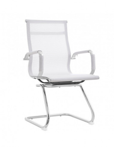 Sillón de oficina IGOR, fijo, cromado, malla blanca