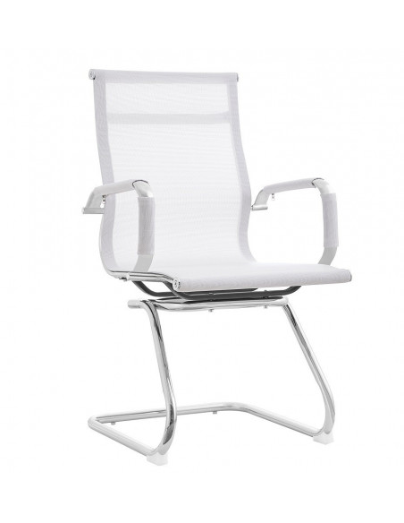 Sillón de oficina IGOR, fijo, cromado, malla blanca
