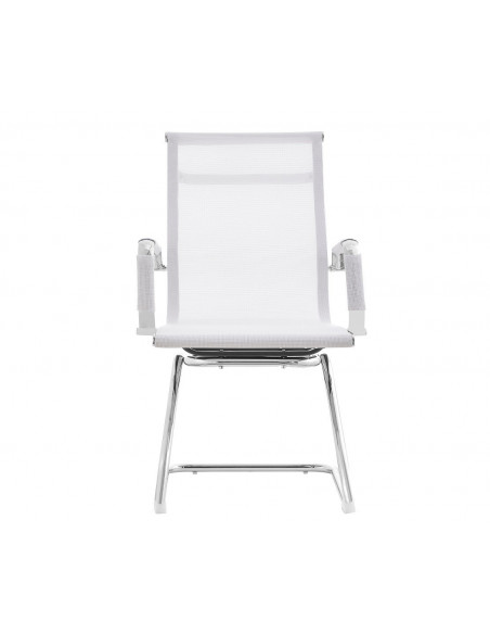 Sillón de oficina IGOR, fijo, cromado, malla blanca