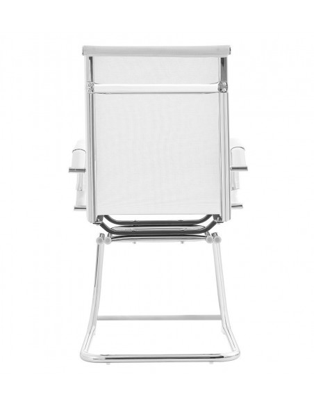 Sillón de oficina IGOR, fijo, cromado, malla blanca