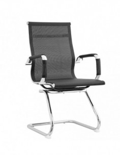 Sillón de oficina IGOR, fijo, cromado, malla negra 2