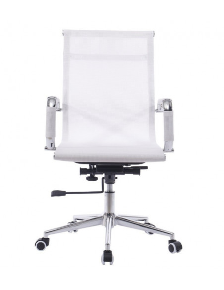Sillón de oficina IGOR, giratorio, regulación de altura, basculante profundo, malla blanca