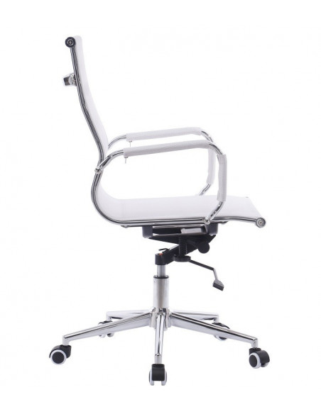 Sillón de oficina IGOR, giratorio, regulación de altura, basculante profundo, malla blanca