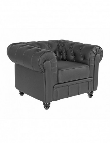 Sillón CHESTER NEW, similpiel negra