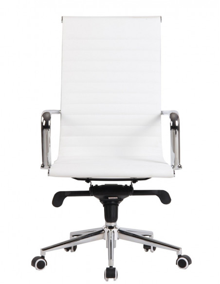 Sillón de oficina ROTERDAM, alto, similpiel blanca