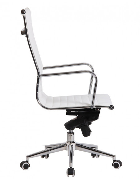 Sillón de oficina ROTERDAM, alto, similpiel blanca