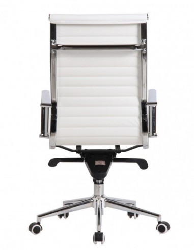 Sillón de oficina ROTERDAM, alto, similpiel blanca