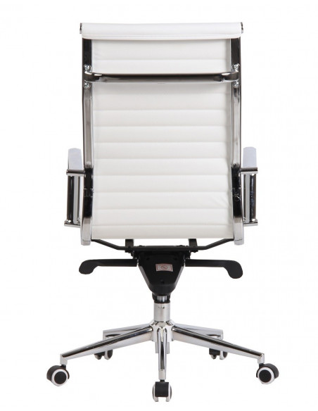 Sillón de oficina ROTERDAM, alto, similpiel blanca