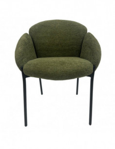 Sillón GIORGIO, metal, tapizado chenilla verde bosque 2