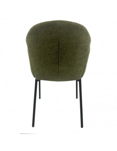 Sillón GIORGIO, metal, tapizado chenilla verde...