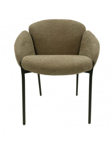 Sillón GIORGIO, metal, tapizado chenilla marrón...