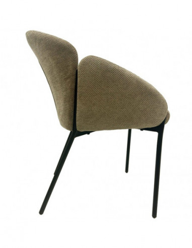 Sillón GIORGIO, metal, tapizado chenilla marrón...