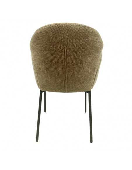 Sillón GIORGIO, metal, tapizado chenilla marrón visón