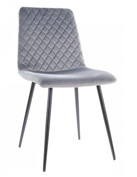 Silla LUCIA NEW, metal, tapizado velvet gris oscuro