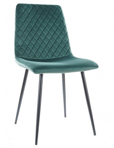 Silla LUCIA NEW, metal, tapizado velvet verde...