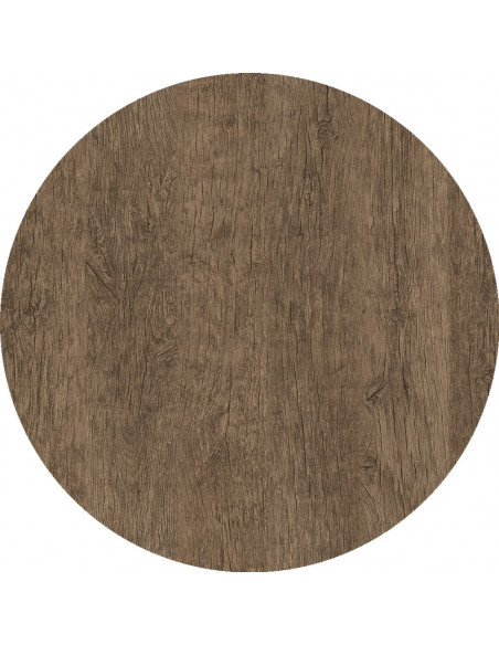 Tablero de mesa Werzalit WER-WOODART, Roble R.Oscuro 4510, 70 cms de diámetro