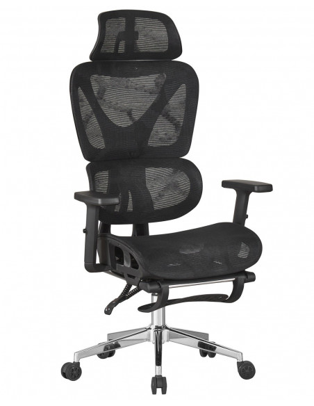 Sillón de oficina LORRIS, alto, ergonómico, malla negra