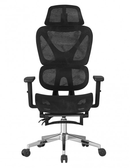 Sillón de oficina LORRIS, alto, ergonómico, malla negra