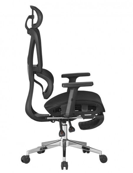Sillón de oficina LORRIS, alto, ergonómico, malla negra