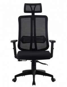 Sillón de oficina VITRÉ, alto, negro, malla y asiento negro 2