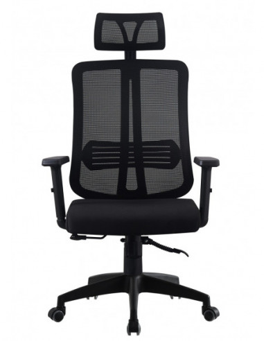 Sillón de oficina VITRÉ, alto, negro, malla y...