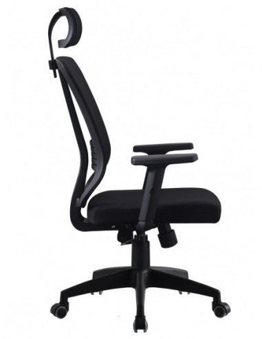 Sillón de oficina VITRÉ, alto, negro, malla y...