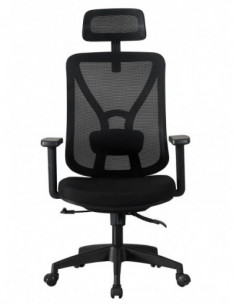 Sillón de oficina CLISSON, alto, negro, malla y asiento... 2