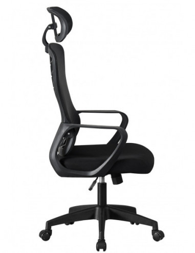 Sillón de oficina MELLAC, alto, negro, malla y...