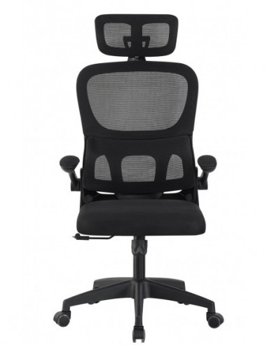 Sillón de oficina BERNAY, alto, negro, malla y...