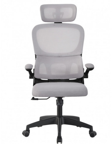 Sillón de oficina BERNAY, alto, negro, malla y...