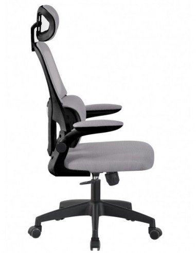 Sillón de oficina BERNAY, alto, negro, malla y...