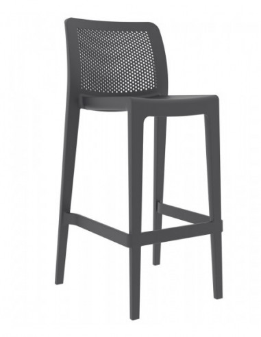 Taburete SOHO, apilable, polipropileno antracita