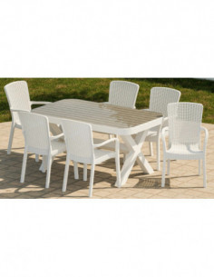 Sillón ARUBA, apilable, polipropileno blanco 2