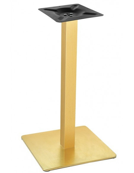 Base de mesa TROCADERO 72DO, acero inoxidable, dorada, base de acero de 8 mm. 45 x 45 cms, altura 72 cms