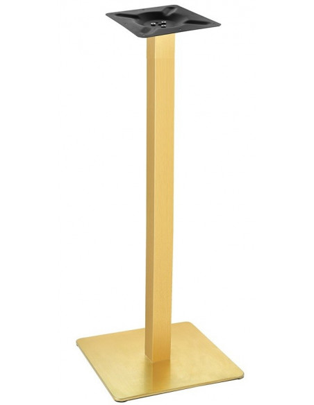 Base de mesa TROCADERO 110DO, alta, acero inox, dorada, base acero de 8 mm. 45 x 45 cms, altura 110 cms