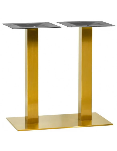 Base de mesa TROCADERO RT72DO, acero inoxidable, dorada, base de acero de 8 mm. 70 x 40 cms, altura 72 cms
