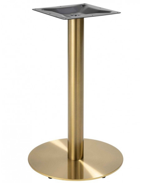 Base de mesa BOMBAY 72DO, acero inoxidable, dorada, base de acero de 8 mm. 45 cms de diámetro, altura 72 cms