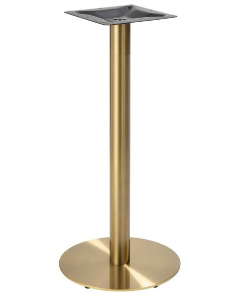 Base de mesa BOMBAY 110DO, acero inoxidable, dorada, base de acero de 8 mm. 45 cms de diámetro, altura 110 cms