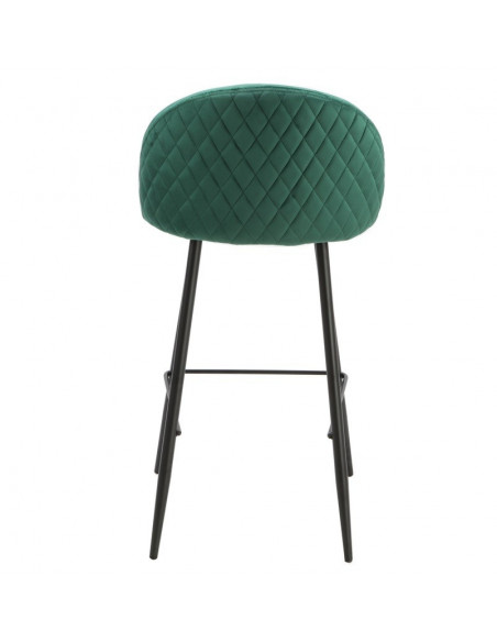 Taburete MAGDA NEW, metal, tapizado velvet verde