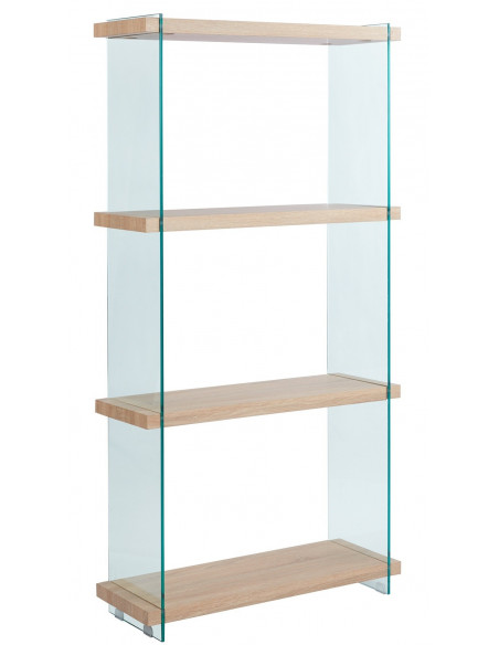 Estantería OSIRIS NEW, madera, cristal templado, 84x30x165 cms