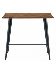 Mesa TOL EK WOOD, alta, acero, madera, negra, 120x60 cms 2