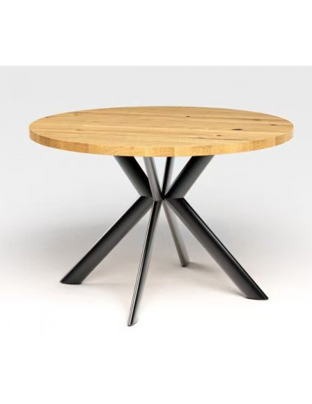 Mesa OLITE 120R, metal, madera, 120 cms de diámetro