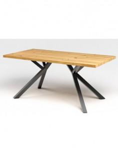 Mesa OLITE 180RT, metal, madera, 180 x 90 cms
