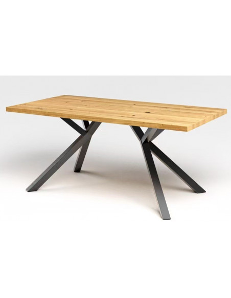 Mesa OLITE 180RT, metal, madera, 180 x 90 cms